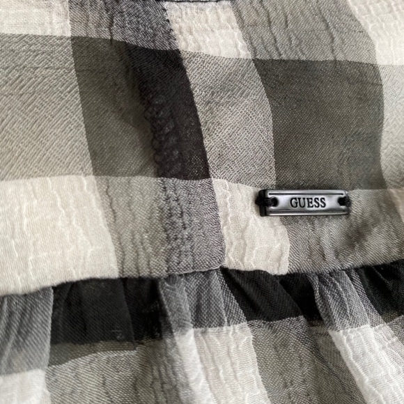 {SOLD} GUESS Gingham Strapless Dress Black & White - Picture 5 of 11